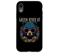 Green River Utah USA orso indossa occhiali da sole design fiori Custodia per iPhone XR