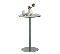 Green Round Cocktail Bar Table with Metal Base, High Top Pub Bistro Table for Indoor Outdoor, Space-Saving Counter Coffee Drink Side/End Table, Small Accent Table, Easy Assembly(70x70x72cm)
