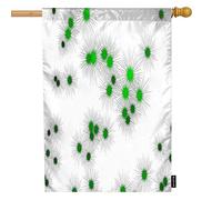 Green Sea Urchins Welcome House Flag,Conchiglia Di Cristallo Tropicale Riccio Linee Cerchio Geometrico Grandi Bandiere Da Giardino 28x40 Pollici Bandiera Da Giardino Banner Portico Bandiere Per Pati