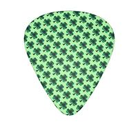 Green Shamrock Clover Plettri per chitarra Include sottile calibro medio e pesante Regalo unico per chitarra per basso elettrico Chitarre acustiche Ukulele (12 pezzi)