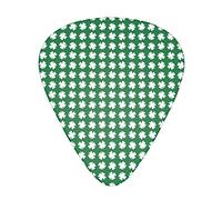 Green Shamrock Pattern St. Patrick's Day Plettri per chitarra Include sottile calibro medio e pesante Regalo unico per chitarra per basso elettrico Chitarre acustiche Ukulele (12 pezzi)