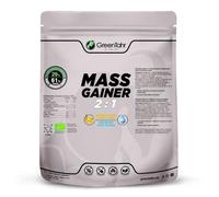 Green Tahr Mass Gainer Vegano Bio. Integratore Carboidrati e Proteine in Polvere per Aumentare Massa Muscolare. Senza Glutine, con Maltodestrine e Vegan Protein. Gusto Banana. 17 Dosi, 1,2 Kg