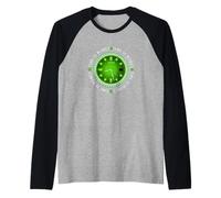 Green Time Is Money Time Green Graphic Maglia con Maniche Raglan