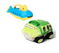 Green Toys Set da gioco per bambini e veicoli in peluche e sottomarino per camion riciclabili