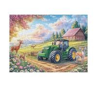 Green Tractor Spring Meadow Rompicapo 500 Pezzi Per Decorazione Murale Grande Formato Cartone Rigido Panoramico Per Pareti Ampie Stampa Ad Alta Definizione 500 PCS