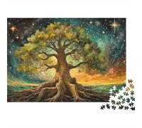 Green Trees Under The Starry Sky Puzzle Giochi 1000 Pezzi Regalo Per Amore E Amico Arte Interesting Puzzle Adulti Foto 1000pcs (75x50cm)