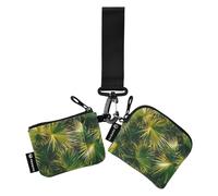 Green Tropical Leaves Dual Wristlet Portafogli per le Donne Piccolo Portatile Card Organizer Borsa con Cerniera Tasca Moneta per le Signore 2 Pz tarjetero para tarjetas de credito