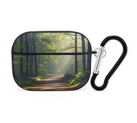 Green Under The Sunshine - Custodia protettiva antiurto per Airpods Pro, con moschettone, anti-caduta, per il trasporto degli auricolari, per Airpods Pro di seconda generazione, colore: nero