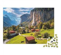 Green Valley 1000 Pezzi Puzzle Riciclabile Mountain View Puzzles per Anziani Accessori per Tempo di Gioco Familiare Allevia la Demenza Senile Great Gift 52x38cm/1000pcs