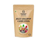 Green Velly Organic Nature Yummy Jelly Lollipops| Sugar Coated Jelly Lollipops | Mix Fruit | Vegetarian | for Kids | Assorted Jelly Candy 200 Gram
