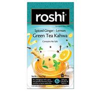 Green Velly Roshi Green Tea Kahwa | 25 Teabags | Detoxifying Green Tea desi kahwa with Ginger, Lemon, Black Pepper and Clove | Healthy version of Kahwa without Salt