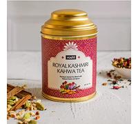 Green Velly Roshi Royal Kashmiri Kahwa Green Tea| Authentic sweet kahwa blended with saffron, cinnamon, almonds, cardamom & rose | Traditional Kehwa which improves digestion & immunity | A perfect tea gift pack