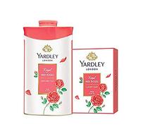 Green Velly Yardly London Royal Red Roses Luxury Soap for Women, 100g (Pack of 4) + Green Velly Yardly London Royal Red Roses Perfumed Talc for Women, 100g