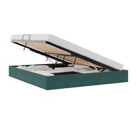 Green Velvet Ottoman Bed Frame 180x200cm with Hydraulic Storage, Modern Upholstered Platform Bed Metal Frame Queen Size, Tufted Headboard, Easy Assembly, No Box Spring Needed, Heavy Duty 280 kg