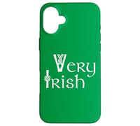 Green Very Irish St. Patrick's Day Ireland Celtic Font Custodia per iPhone 16 Plus