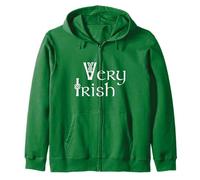 Green Very Irish St. Patrick's Day Ireland Celtic Font Felpa con Cappuccio