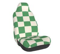Green White Checkered Vintage Coprisedili Anteriori 2 Pezzi Lavabile Coprisedili Auto Confortevole Protezioni per Sedili Autos per SUV Veicolo Accessori
