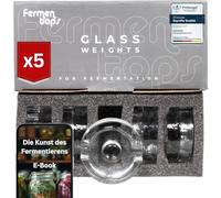 GREEN WISE Pesi in Vetro fermentazione | Set di 5 Pesi per fermentazione | Sicuro per Gli Alimenti e Dimensioni ottimali | Pesi di fermentazione per crauti kimchi kefir | Pesare Le Pietre