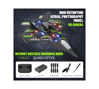 (Green with camera) Aereo RC con telecamera, elicottero, aereo telecomandato, caccia per evitare gli ostacoli, telecoman