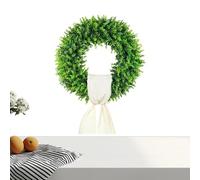 Green Wreath - 50 cm Weatherproof Artificial Boxwood Front Door Decor | Outdoor Decorative Wreath for Porch Garden Yard and Wall Display | Realistic Greenery Hanging Accent for Farmhouse Home Decor