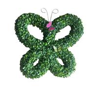 Green Wreath for Front Door, Indoor Butterfly Wreath, LED Lighted Party Garland, Artificial Greenery Decoration, 16in, Charming for Entrance, Courtyards, Living Rooms