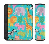 Green Zoo Animal 2 pz seggiolino auto cinghie copre alleviare lo stress al collo e alle spalle per la maggior parte delle auto forro para cinturon de seguridad
