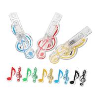 GREENADSCAPE 20 Pezzi Di Fermagli Per Spartiti Musicali A Forma Di Nota Musicale Segnalibro Per Spartiti in Plastica Abs Portapagina Portatile Per Carta Musicale