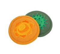 GREENADSCAPE 2pezzi Cuscino Per Ciotola Buddha Da Tappetino Ricamato Per Ciotole e Resistente Per Meditazione e Decorazioni Religiose Piccola Verde e Arancione