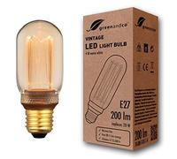 greenandco Lampadina Vintage Edison LED | E27 T45 | ambra | 4W 200lm | 1800K luce extra calda | 320° | 230V | nessun sfarfallio | non dimmerabile