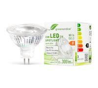 greenandco MR16 GU5.3 | sostituisce 30W | bianco caldo 2700K | IRC 90+ | 3W 270 lm | 38° | senza sfarfallio | COB LED spot | 12V AC/DC | non dimmerabile
