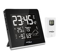 GreenBlue GB151 DCF Stazione Meteo Wireless Con Sensore Esterno Previsioni Meteo DCF Display LCD a 9 Colori Multicolore Funzione di Ricarica USB