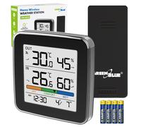 GreenBlue GB169 B Stazione Meteo Wireless con Sensore Esterno e 4 Batterie