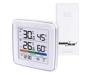 GreenBlue GB169 Stazione Meteo Wireless con Sensore Esterno, Display, Sveglia