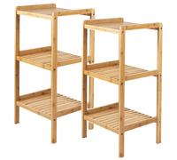 GreenBlue GB321 Libreria bagno in bambù 3 ripiani 2 pezzi 37x33x78 cm