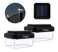 GreenBlue Lampada solare da palo GB125 WW 60x40 mm 3200K Nero (2 pezzi)
