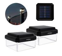 GreenBlue Lampada solare da palo GB128 WW 100x100 mm 3200K 8lm 2 pezzi Nero