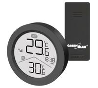 GreenBlue - Stazione meteo wireless con sensore esterno e display LCD | Visualizzazione °C e °F Montaggio magnetico e verticale Portata fino a 60 metri Sensore esterno wireless IP44