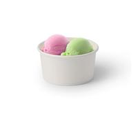 GREENBOX 50 bicchieri da gelato in cartone, 150 ml, colore bianco, usa e getta, senza plastica e biodegradabili, da dessert