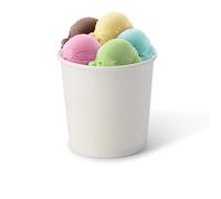 GREENBOX 50 bicchieri da gelato in cartone, 300 ml, colore bianco, usa e getta, senza plastica e biodegradabili, da dessert