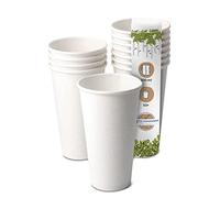 GREENBOX 50 bicchieri di carta bianca 500 ml / 20 oz Ø 90 mm | ecologici, riciclabili e semplici, tazze da caffè to go, bianco