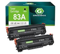 Greenbox - Cartuccia toner compatibile per HP 83A CF283A CF283AD per stampante HP Laserjet Pro MFP M125nw M125a M127fn M127fw M202dw M225dw M225dn M201dw (2 nero)