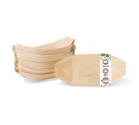 GREENBOX Ciotola in legno di pino, stoviglie monouso biologiche, sostenibili e compostabili, ciotola per snack per fingerfood currywurst patatine fritte, sushi, ciotola da portata per piatti freddi e