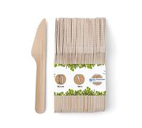 GREENBOX Coltello per carta da 16,5 cm, marrone, accessori per catering, coltello da festa, in carta, ecologico, senza plastica, posate biodegradabili, 100 pezzi