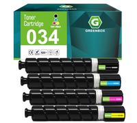 GREENBOX Compatibile CRG034 Toner di ricambio per Canon CRG-034, ad alta resa per stampanti imageCLASS MF810Cdn MF820Cdn, 1 nero 1 ciano 1 magenta 1 giallo (9454B001 9453B001 9452B001 9451B001)