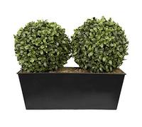 GreenBrokers Artificiale Doppio Bosso Artificiale in Latta Colore Nero (36)