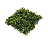 GreenBrokers - Siepe artificiale da giardino, confezione singola, colore verde, con foglie miste, edera, resistente ai raggi UV, verticali