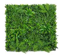 GreenBrokers Siepe Artificiale da Parete Verde con Foglie Miste (1 m x 1 m) - Giardino Verticale Stabile ai Raggi UV