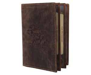 Greenburry Astuccio portadocumenti in pelle di cervo vintage 12 cm