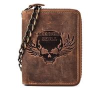 Greenburry Biker Portafoglio Vera Pelle 10 cm marrone