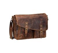 Greenburry borsa a tracolla con scomparto per laptop Vintage Crossbody Bag Brown marrone